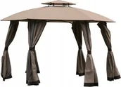 Pawilony ogrodowe - Pawilon ogrodowy altana TORONTO fi375xH265cm beżowy - miniaturka - grafika 1