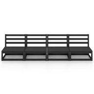 Sofy ogrodowe - VidaXL 4-osobowa sofa ogrodowa, czarna, lite drewno sosnowe 3075343 - miniaturka - grafika 1
