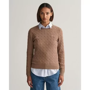 GANT Damski sweter ze stretchem bawełnianym C, Mole Brown, XL - Swetry damskie - miniaturka - grafika 1