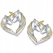 Biżuteria dla dzieci - ZŁOTE KOLCZYKI JEDNOROŻCE DLA DZIECI GRAWER - miniaturka - grafika 1