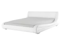 Łóżka - Beliani óżko białe - 160x200 cm - łóżko skórzane - ze stelażem - AVIGNON biały - miniaturka - grafika 1