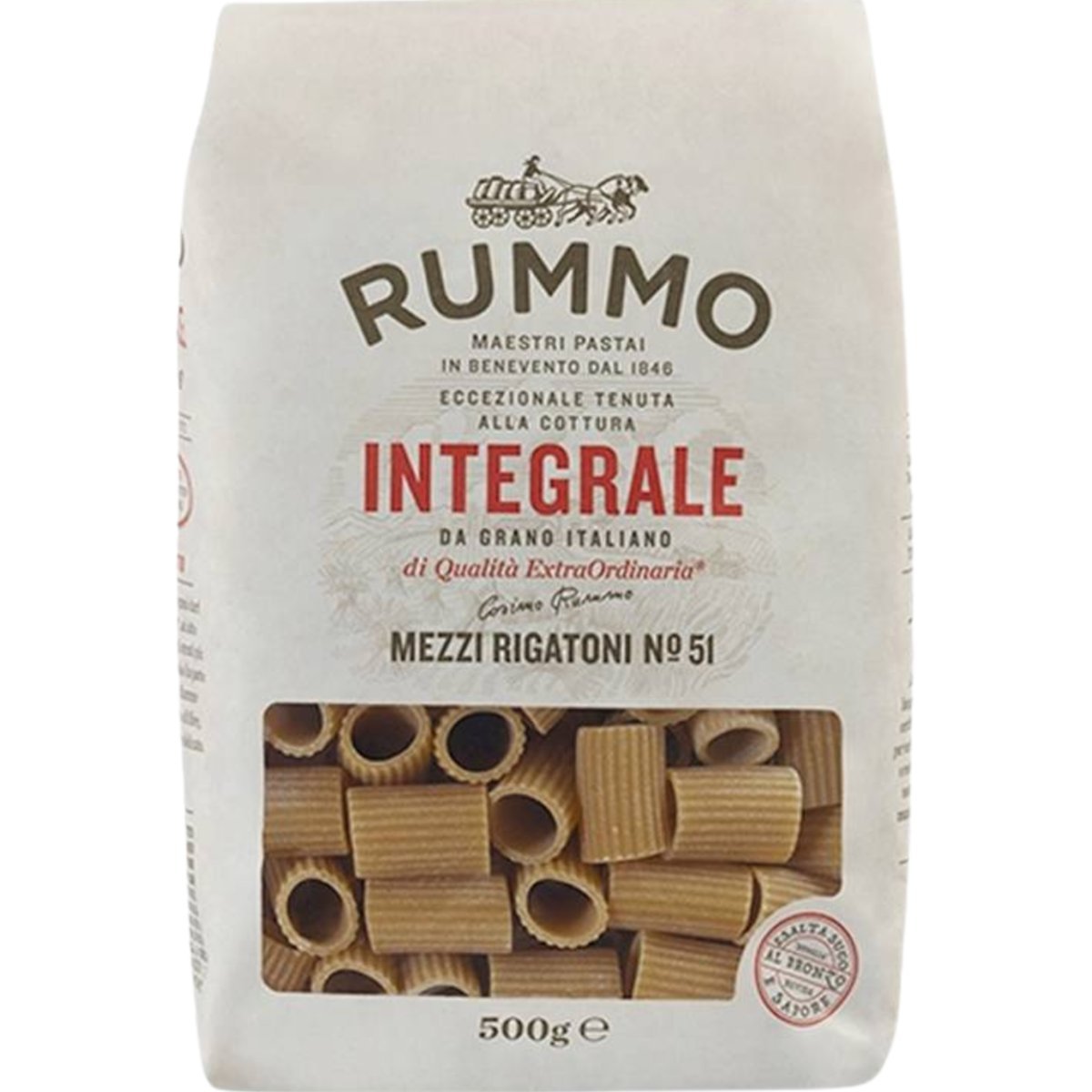 Rummo Mezzi Rigatoni Integrale 500g włoski makaron pełnoziarnisty rurki