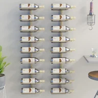 Stojaki na wino - Lumarko Uchwyty ścienne na 9 butelek wina, 2 szt., złote, żelazne - miniaturka - grafika 1