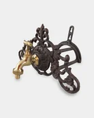 Inne akcesoria do nawadniania - Wylewka Ścienna Z Uchwytem Na Wąż Ogrodowy Brąz - miniaturka - grafika 1