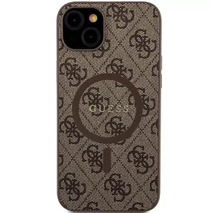 Etui Guess GUHMP15SG4GFRW Apple iPhone 15 / 14 hardcase 4G Collection Leather Metal Logo MagSafe brązowy/brown - Etui i futerały do telefonów - miniaturka - grafika 4