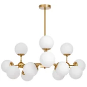 Lampy sufitowe - NOWOCZESNA LAMPA WISZĄCA MOSIĘŻNO-BIAŁA ZODIAK W12 - miniaturka - grafika 1