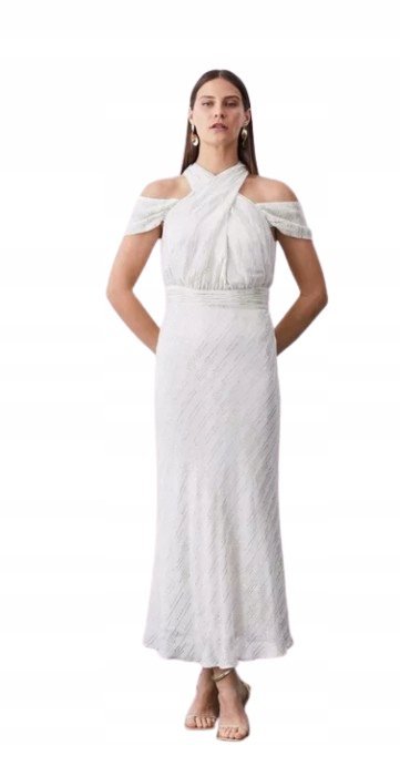 KAREN MILLEN SUKIENKA BIAŁA PROSTA MAXI 42 Y1Z