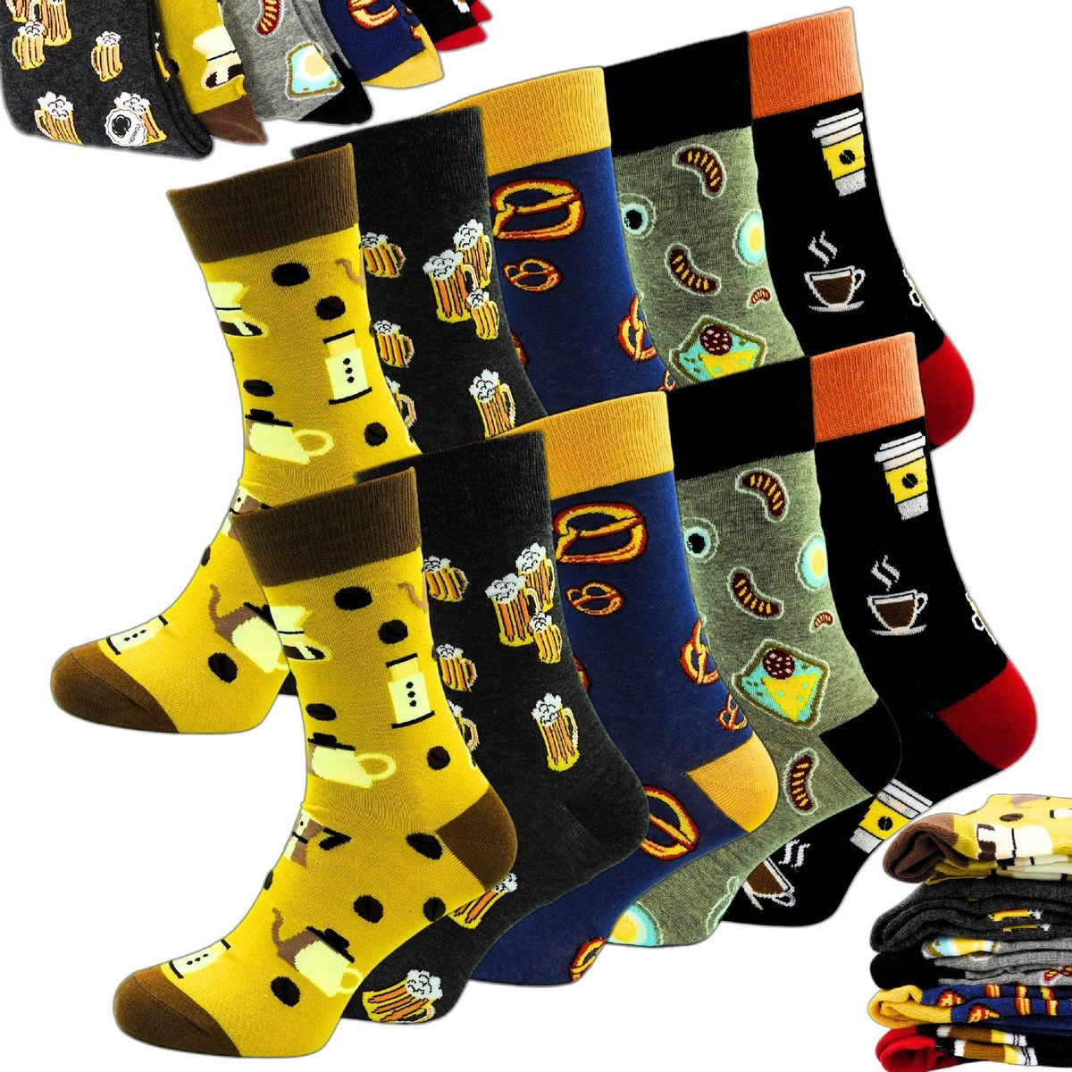 SKARPETKI MĘSKIE DŁUGIE KOLOROWE SKARPETY BAWEŁNIANE ZESTAW 10 PAR 39/42