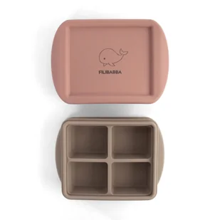 Filibabba Silikonowy pojemnik do mrożenia posiłków 2pack Rose Mix - Zestawy naczyń dla dzieci - miniaturka - grafika 1