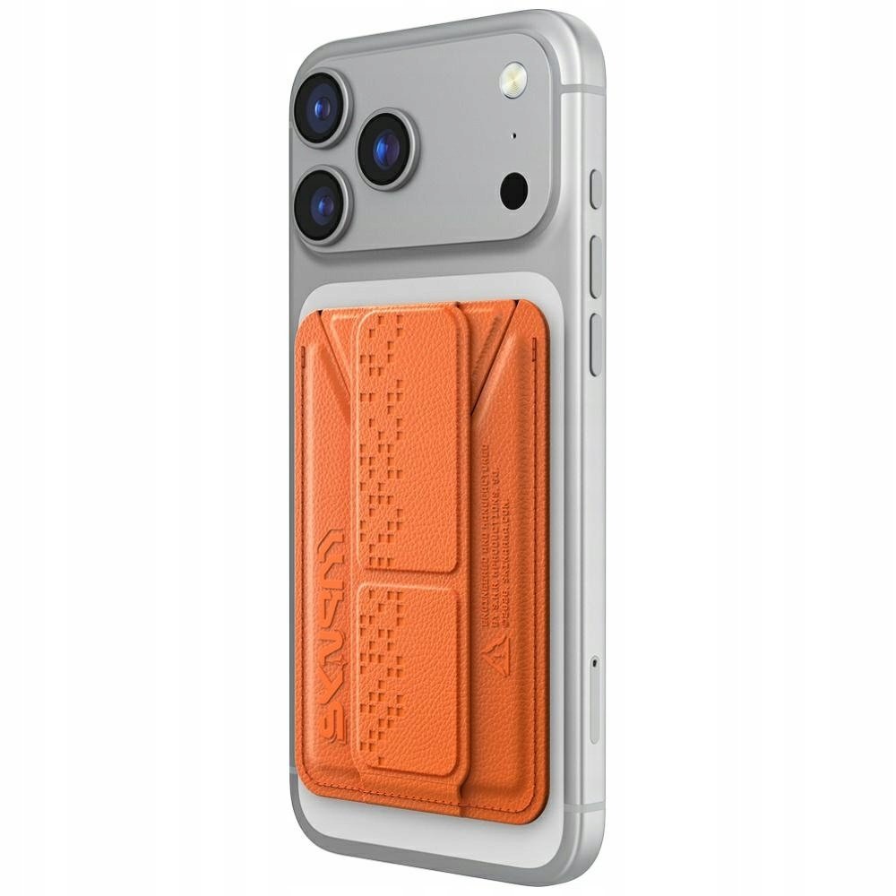 Portfel Skinarma Kado Haxa Magnetic Cardholder Grip Stand pomarańczowy
