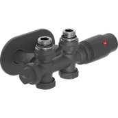 Zawory i kraniki - Mexen G00 zestaw termostatyczny kątowy/prosty z maskownicą R, Duplex, DN50, antracyt - W908-900-905-66 - miniaturka - grafika 1