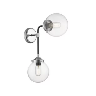 Zuma Line Ścienna LAMPA industrialna RIANO W0454-02D-STAC szklana OPRAWA molekuły ZWIS kule balls chrom czarne przezroczyste W0454-02D-STAC - Lampy ścienne - miniaturka - grafika 1