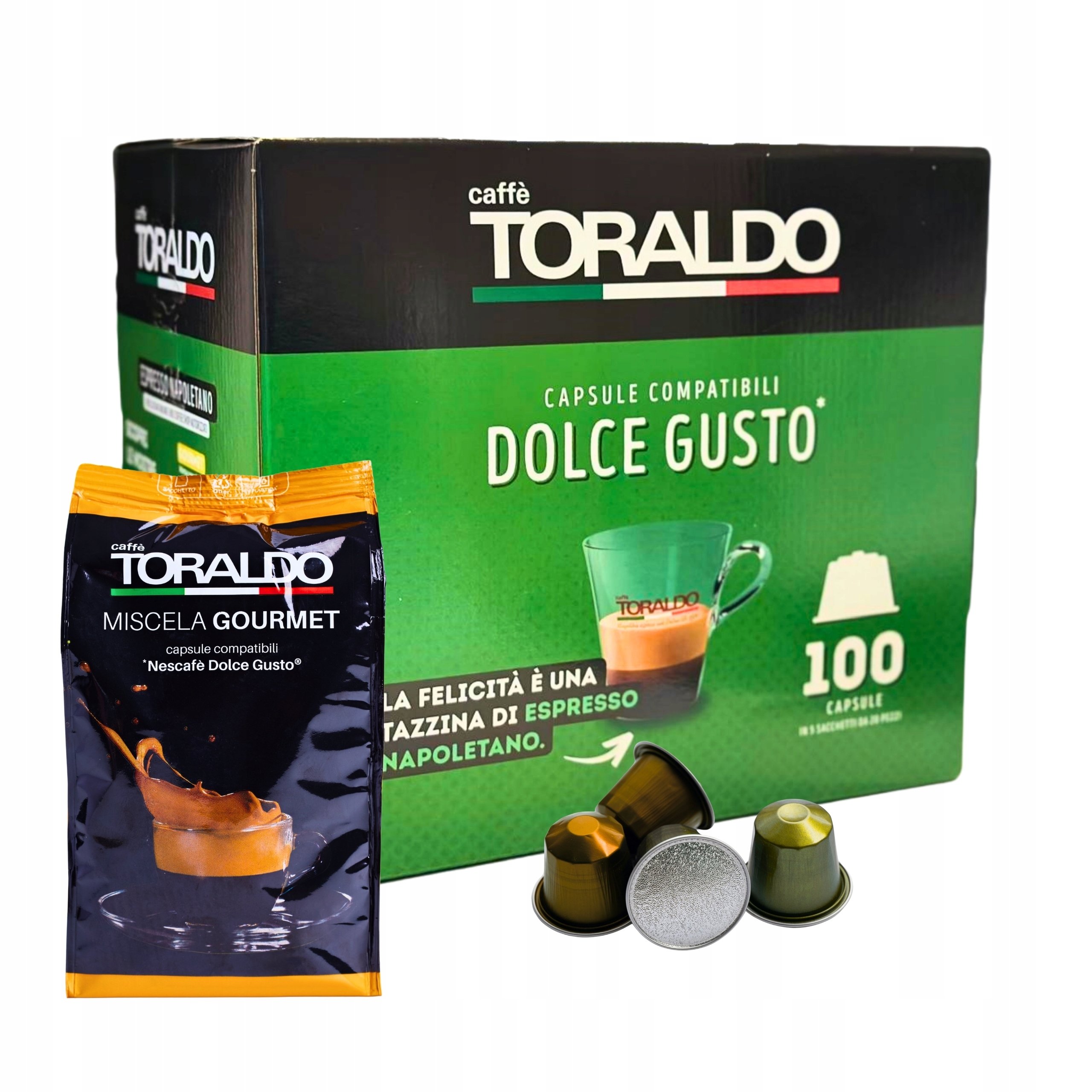 Włoskie Kapsułki do Nescafè Dolce Gusto Toraldo x100 Mieszanka Gourmet