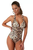 Stroje kąpielowe - Trendyol Damski strój kąpielowy z dzianiny z nadrukiem zwierzęcym, bardzo kolorowy, 40, Bardzo kolorowy, 44 - miniaturka - grafika 1