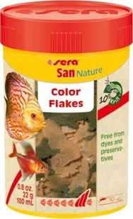 Sera San Nature 100 ml, płatki - pokarm wybarwiający premium - Pokarm dla ryb - miniaturka - grafika 1