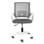 Fotele i krzesła biurowe - KRZESŁO OBROTOWE SMART szare fotel na kółkach do biurka - miniaturka - grafika 1