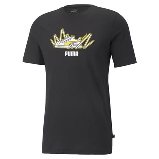 Koszulki sportowe męskie - Męska Koszulka PUMA SNEAKER GRAPHIC TEE PUMA BLACK 67176401 – Czarny - grafika 1