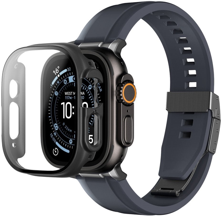 Amazingthing Szkło ochronne Radix z etui na Apple Watch Ultra 3 49 mm - czarne