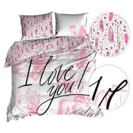 Pościel - Pościel 3D bawełna satyna 140x200cm LOVE - miniaturka - grafika 1