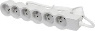 Listwy zasilające - HELMO Przedłużacz standard 6x2P+Z z przewodem 3.0m 3x1.5 mm2 biały/jasnoszary 049494 - miniaturka - grafika 1