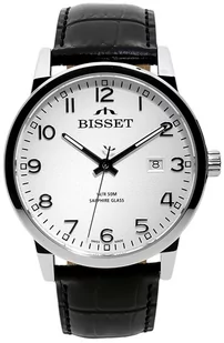Zegarek Zegarek Bisset BIS182 BSCE62 biały srebrny - Natychmiastowa WYSYŁKA 0zł (DHL DPD INPOST) | Grawer 1zł | Zwrot 100 dni - Zegarki męskie - miniaturka - grafika 1