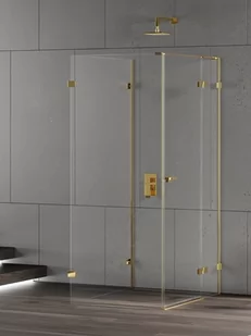 New Trendy Złota kabina przyścienna z bocznym wejściem 100x80 EXK-4821 Eventa Gold Shine - Kabiny prysznicowe - miniaturka - grafika 1