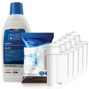 Zestaw Bosch, Filtr Aqualogis AL-Inte 5szt, Bosch Odkamieniacz 311968 500ml - Akcesoria i części do ekspresów do kawy - miniaturka - grafika 1