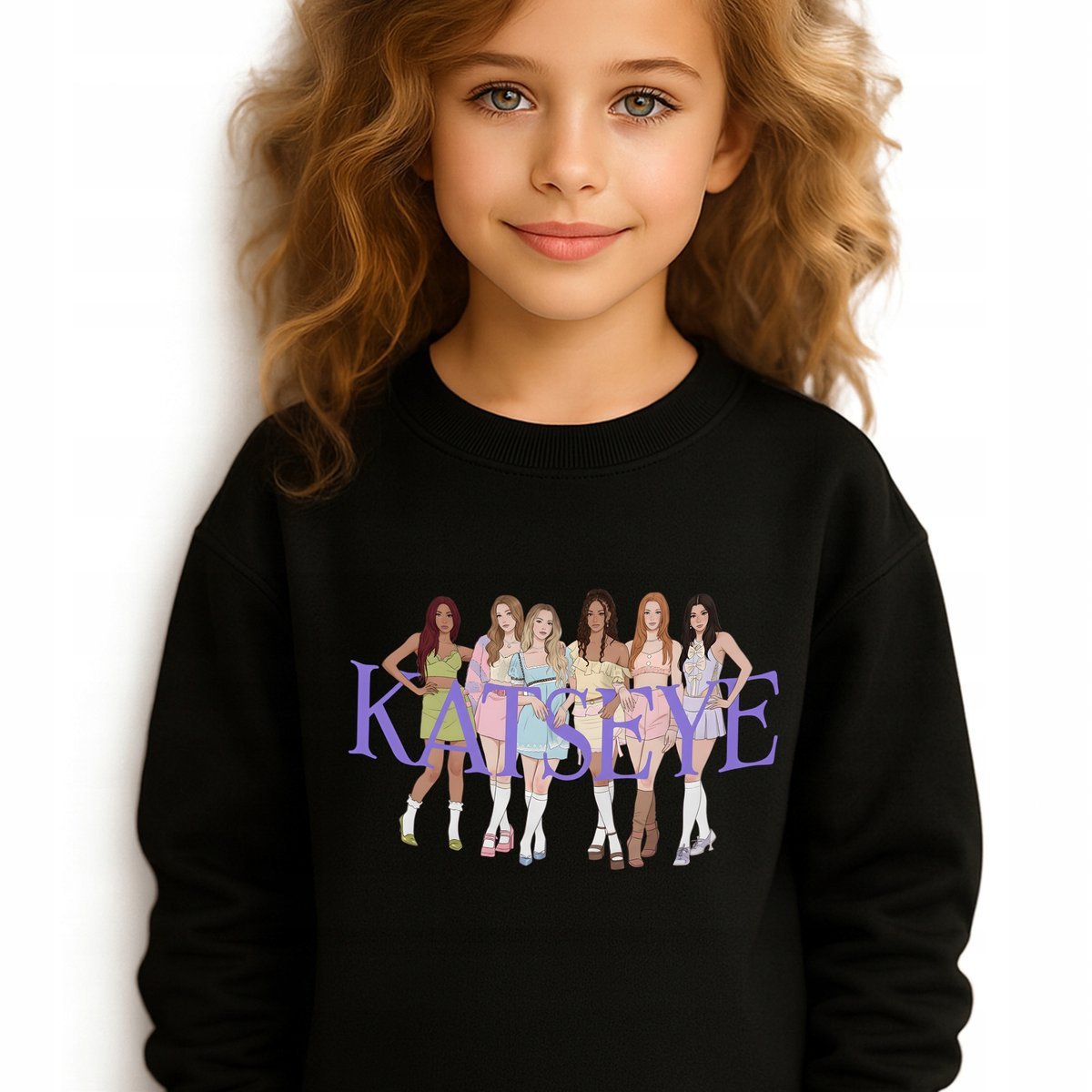 Bluza Dziecięca Czarna KATSEYE CONCERT Muzyka K-pop Na Prezent - 116 cm Wz