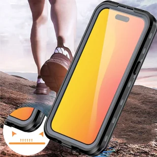 Etui do iPhone 15 wodoodporne Mag Safe Case pancerne wodoszczelne obudowa czarno-szare - Etui i futerały do telefonów - miniaturka - grafika 20
