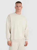 Bluzy damskie - 4F Bluza dresowa nierozpinana bez kaptura uniseks - beżowa XL - miniaturka - grafika 1