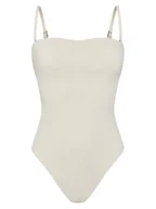 Stroje kąpielowe - Calvin Klein Swimwear Strój kąpielowy KW0KW02709 Beżowy - miniaturka - grafika 1