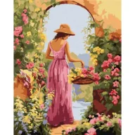 Malowanie po numerach - Ideyka Malowanie po numerach - Dziewczyna z kwiatami - miniaturka - grafika 1
