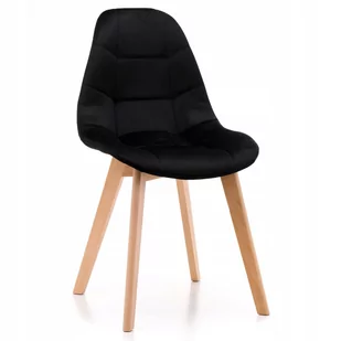 krzesło skandynawskie welurowe VEGAS czarny - Krzesła - miniaturka - grafika 1