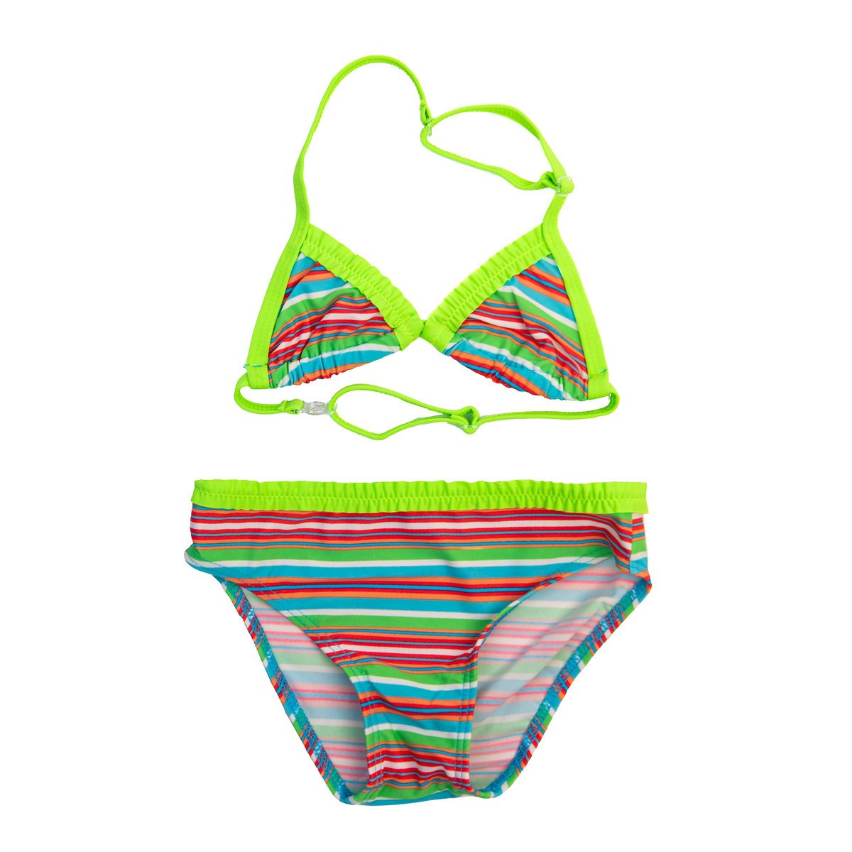 Dziewczęcy kostium kąpielowy w paski zielony Mariss