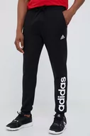Spodnie męskie - adidas spodnie dresowe bawełniane kolor czarny z nadrukiem - miniaturka - grafika 1