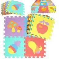 Zabawki interaktywne dla dzieci - Puzzle piankowe mata 10szt owoce warzywa CB-111 - miniaturka - grafika 1