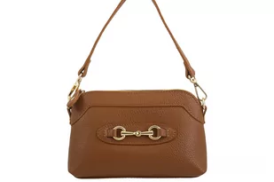 Mała torebka wizytowa skórzana - Brązowa jasna - Torebki damskie - miniaturka - grafika 8