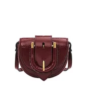 Torebki damskie - Fossil Women's Micro Flap Crossbody Harwell dla kobiet o wyglądzie gniecionej skóry lakierowanej, ZB1952631, czerwone, czerwony, jeden rozmiar - miniaturka - grafika 1