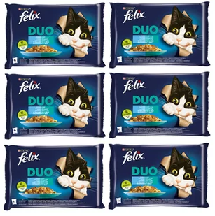 FELIX Duo Rybne Smaki w galaretce 12x(4x85g) - Mokra karma dla kotów - miniaturka - grafika 1