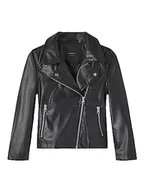 Kurtki i płaszcze dla dziewczynek - NAME IT Dziewczęca Nkfmadina Faux Pu Jacket Noos kurtka, czarny, 122 cm - miniaturka - grafika 1