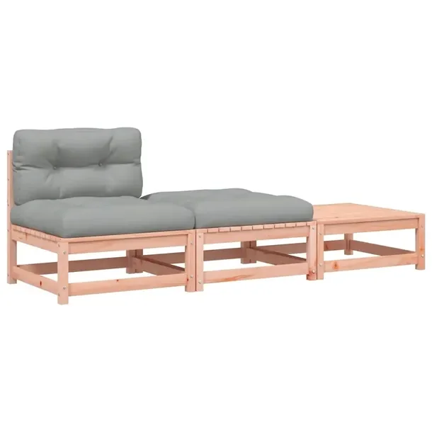 Zestaw Ogrodowy z Litego Drewna Daglezjowego, Sofa 210x70x67 cm, Podnóżki
