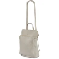 Torebki damskie - Skórzany plecak damski torba 2w1 elegancki A4 włoski pojemny jasno-szary Vera Pelle S40 - miniaturka - grafika 1