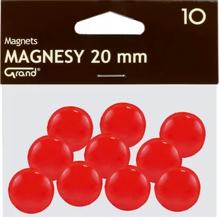 Grand Magnesy 20 mm czerwone 10 sztuk - Magnesy - miniaturka - grafika 1