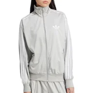 Bluzy sportowe damskie - Bluza adidas Adicolor Classic Firebird Loose JC8254 - szara - miniaturka - grafika 1