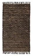 Dywany - Dywanik Dekoracyjny Jute 80X130 Cm Czarny/Beżowy - miniaturka - grafika 1