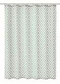 Zasłony prysznicowe - Kleine Wolke Alhambra Tekstylna zasłona prysznicowa zielony 180x200 cm - miniaturka - grafika 1