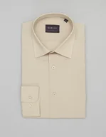 Koszule męskie - koszula terranova 00472 długi rękaw beżowy slim fit - miniaturka - grafika 1