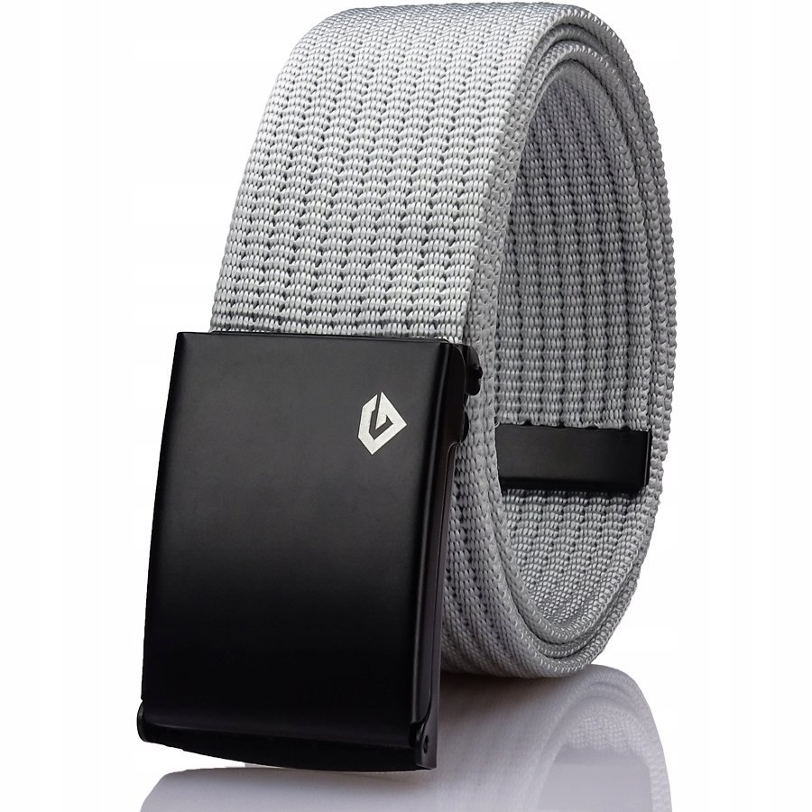 Pasek Parciany 145cm Szary Czarna Klamra GRACIO