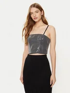 Koszulki i topy damskie - Guess Top W5RH0G WGX40 Srebrny Slim Fit - miniaturka - grafika 1