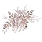 Ozdoby do włosów - OZDOBA DO WŁOSÓW rose gold ŚLUBNA grzebyk ŚLUB - miniaturka - grafika 1